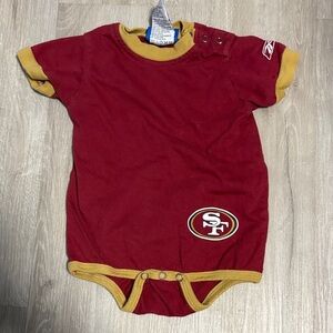 Red and Gold Baby Onesie with SF Logo